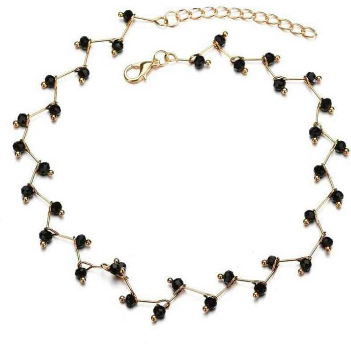 Alxy Crystal Necklace Black Fashion Imitation Antique Designer Locket Pendant Jewelry Gehna Rajputi Jawellery For Girls And For Women Gahne Choker Oxidized ALORAJEWELS