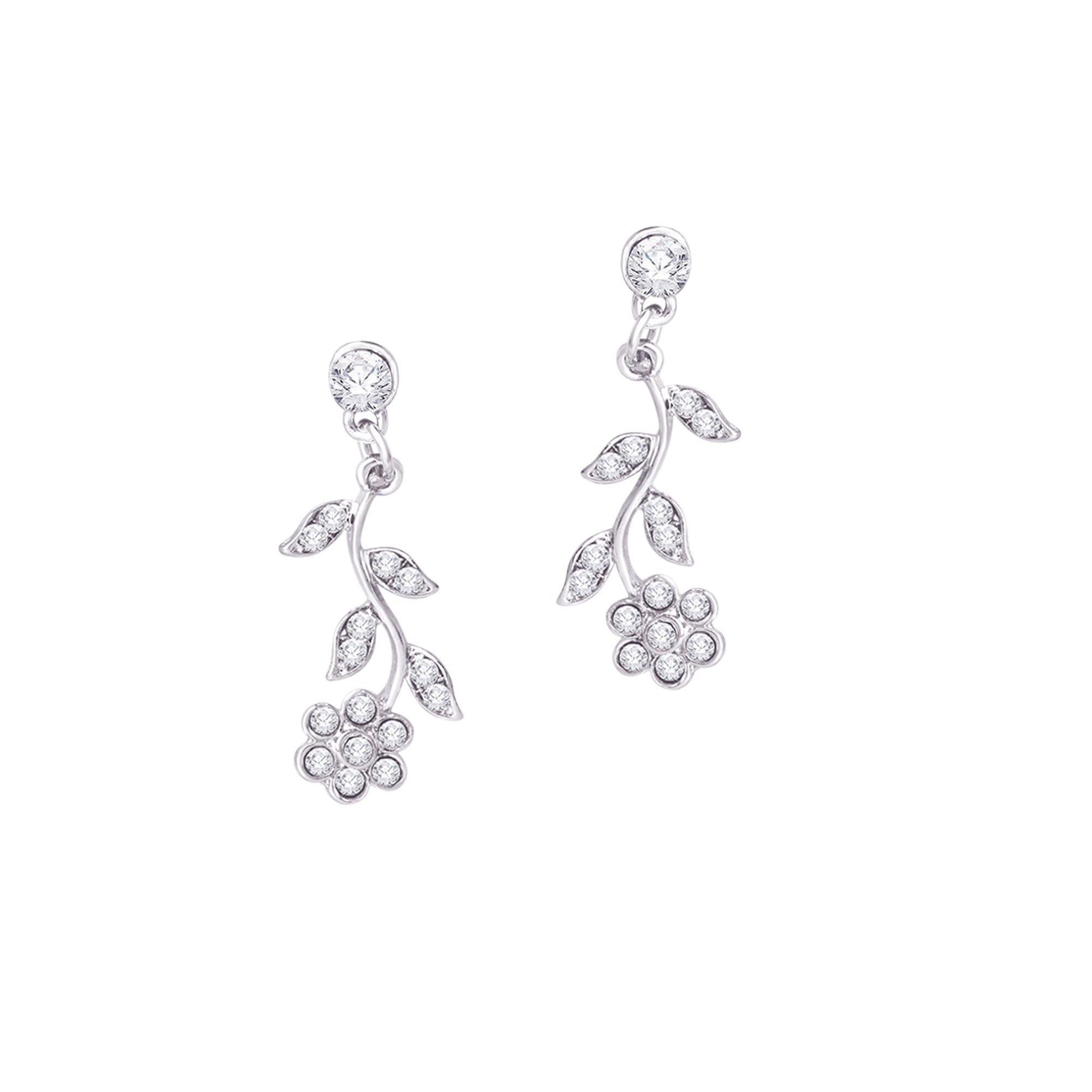 Atasi International American Diamond Style Silver Plated Necklace with Earrings Jewellery Set for Women – Perfect for Party, Wedding, and Engagement ALORAJEWELS