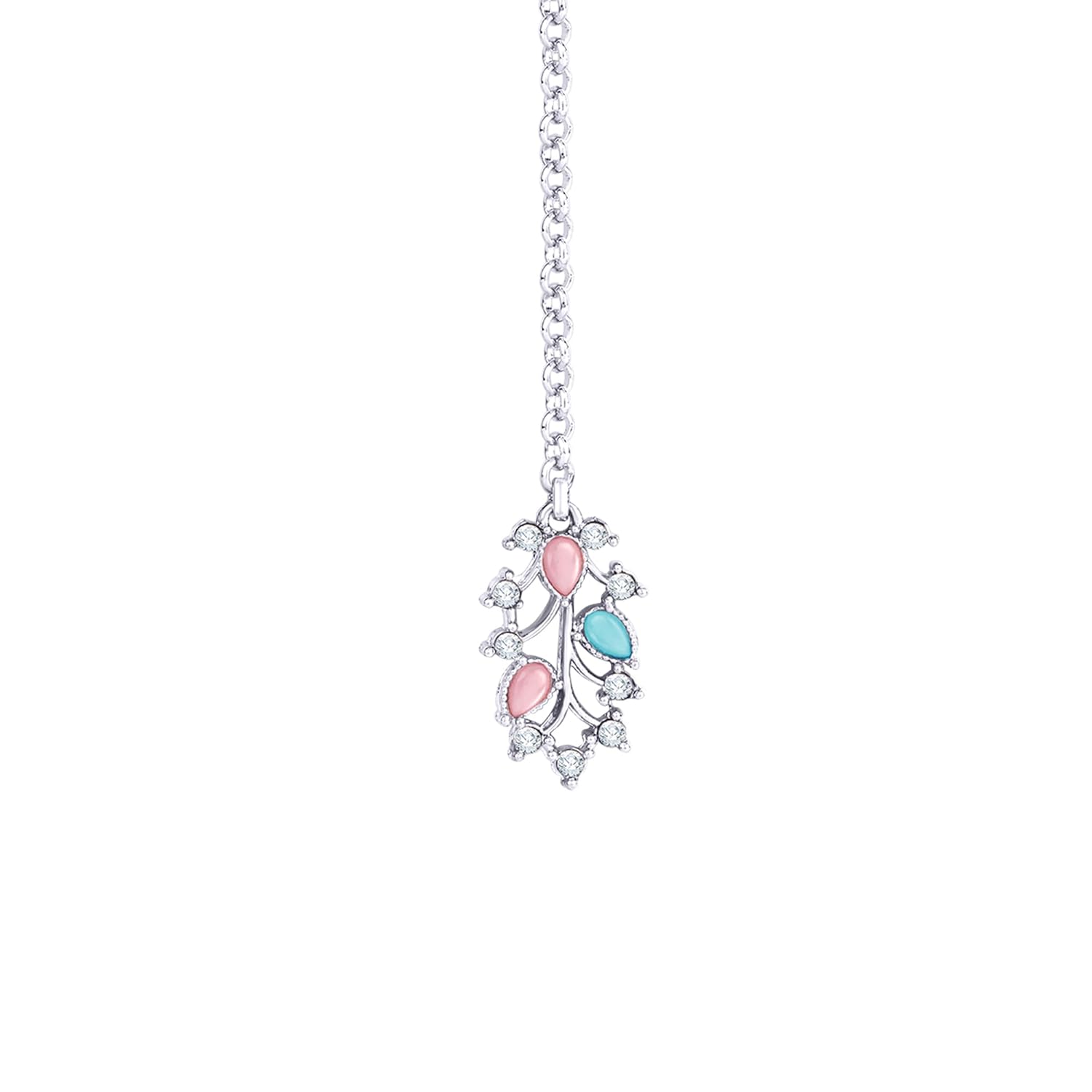 Alorajewels -  American Diamond AD with Colorful Crystal Necklace Jewellery Set for Women/Girls | Perfect for Weddings, Parties & Festive Occasions