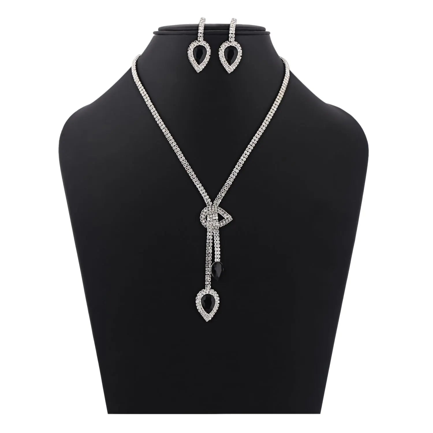 Shining Diva Fashion Latest Stylish Fancy Sparkling Crystal Diamond Necklace Jewellery Set for Women ALORAJEWELS