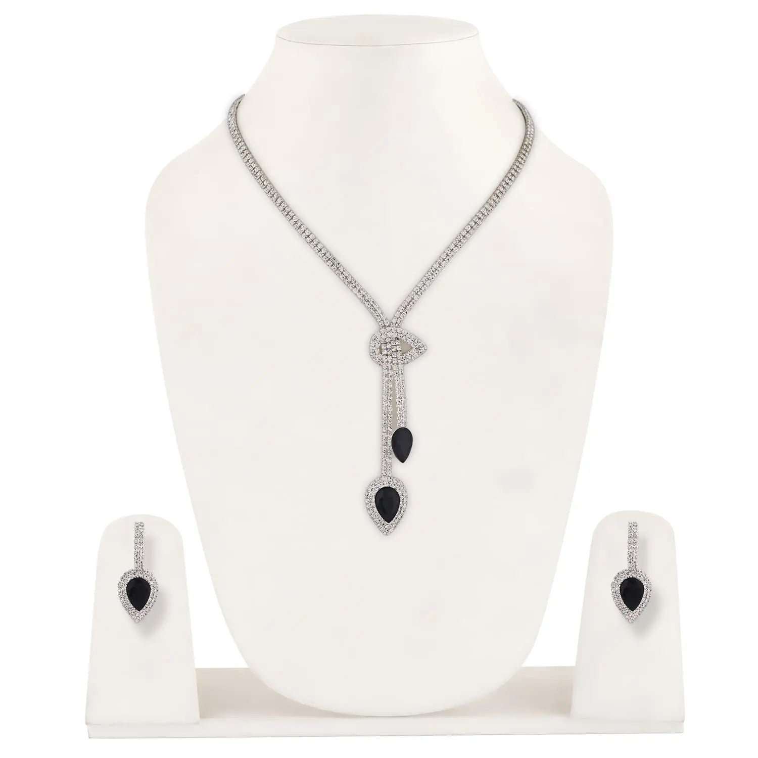 Shining Diva Fashion Latest Stylish Fancy Sparkling Crystal Diamond Necklace Jewellery Set for Women ALORAJEWELS