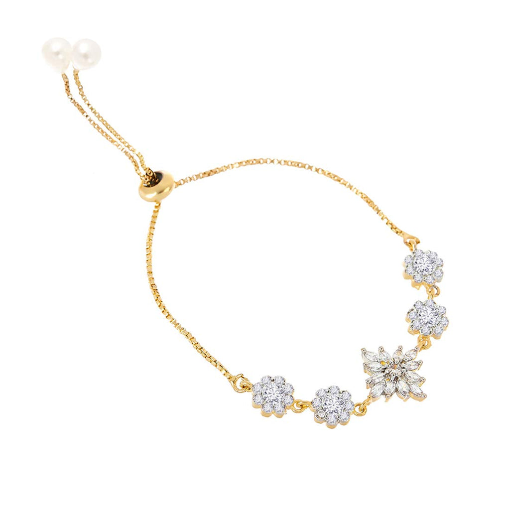 Alorajewels - Jewellery Set for Women American Diamond Necklace Set with Earrings, Bracelet and Ring Jewellery for Girls and Women