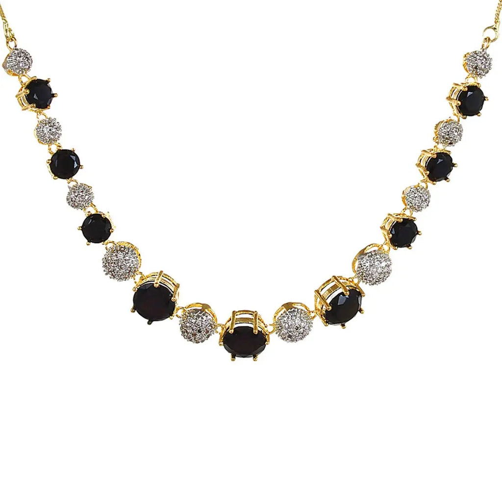 YouBella Jewellery Set for Women American Diamond Combo of Choker Necklace Set with Earrings, Bracelet and Ring for Girls and Women ALORAJEWELS