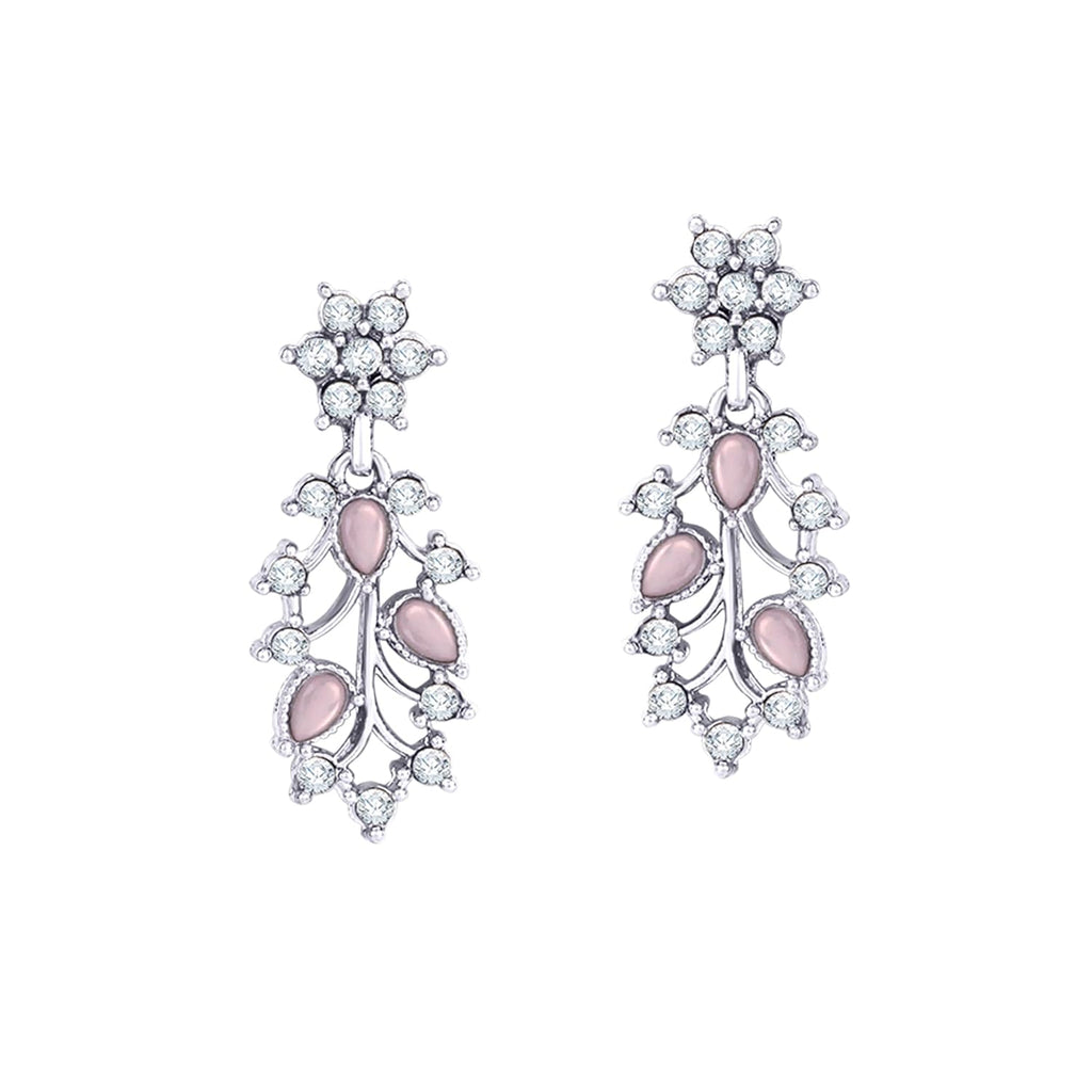 Alorajewels -  American Diamond AD with Colorful Crystal Necklace Jewellery Set for Women/Girls | Perfect for Weddings, Parties & Festive Occasions