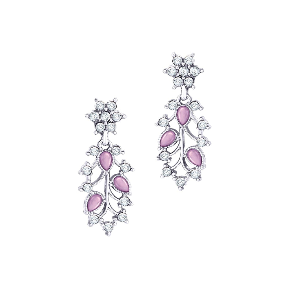 Alorajewels -  American Diamond AD with Colorful Crystal Necklace Jewellery Set for Women/Girls | Perfect for Weddings, Parties & Festive Occasions