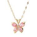 Alorajewels - Stainless Steel Coquette Pink Butterfly Pendant Necklace for Women