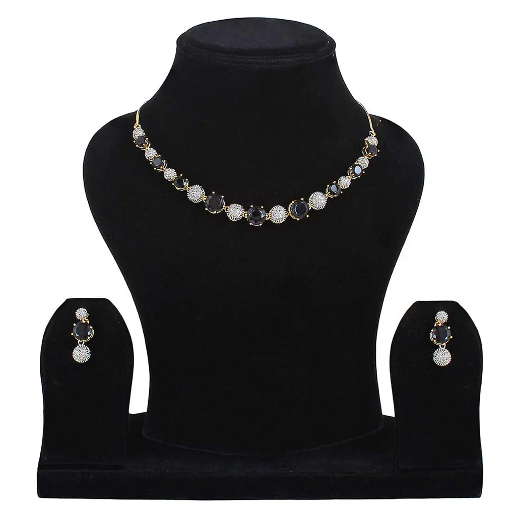 YouBella Jewellery Set for Women American Diamond Combo of Choker Necklace Set with Earrings, Bracelet and Ring for Girls and Women ALORAJEWELS