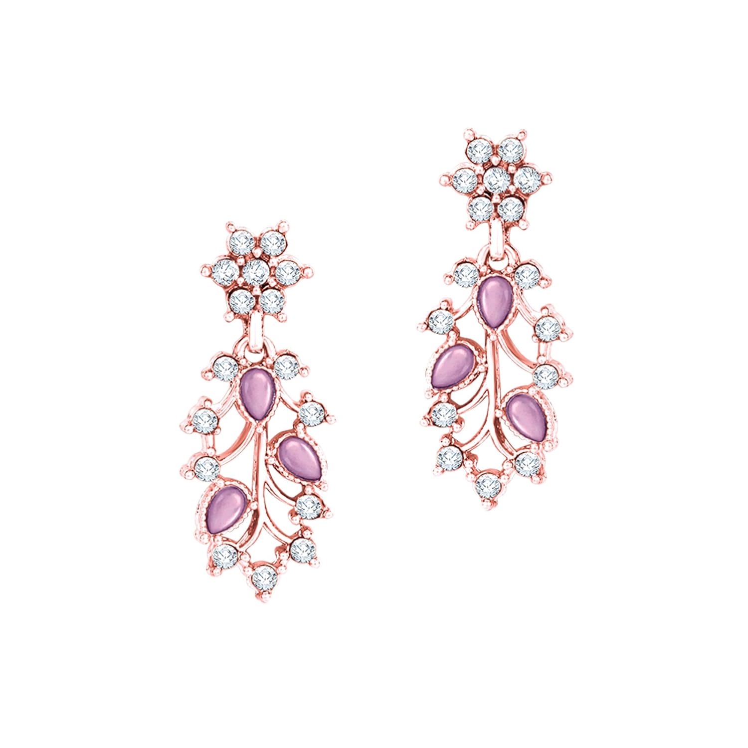 Alorajewels -  American Diamond AD with Colorful Crystal Necklace Jewellery Set for Women/Girls | Perfect for Weddings, Parties & Festive Occasions