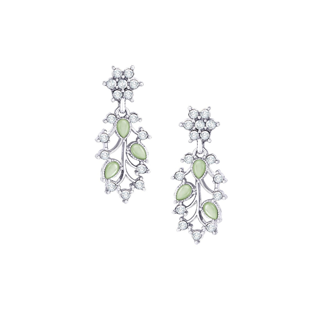 Alorajewels -  American Diamond AD with Colorful Crystal Necklace Jewellery Set for Women/Girls | Perfect for Weddings, Parties & Festive Occasions