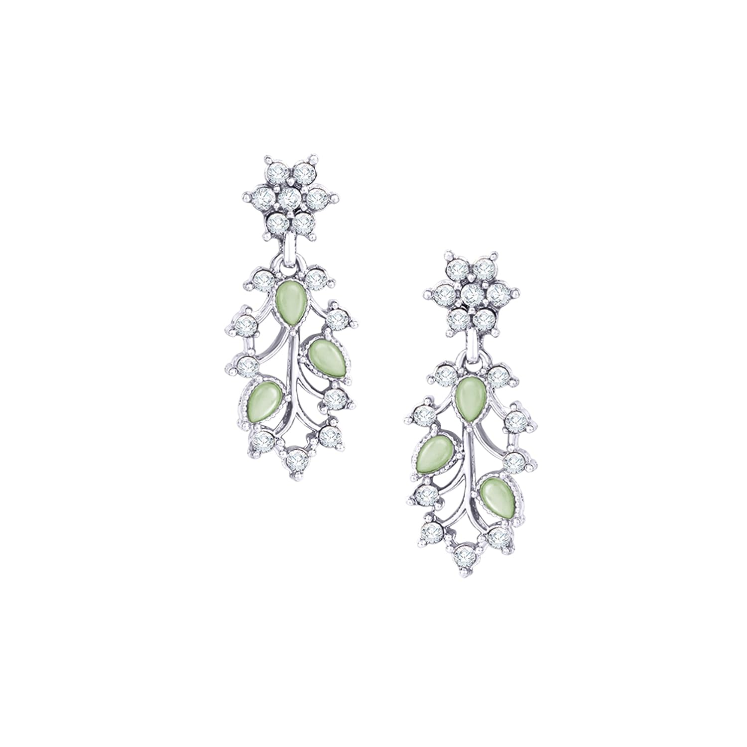 Alorajewels -  American Diamond AD with Colorful Crystal Necklace Jewellery Set for Women/Girls | Perfect for Weddings, Parties & Festive Occasions