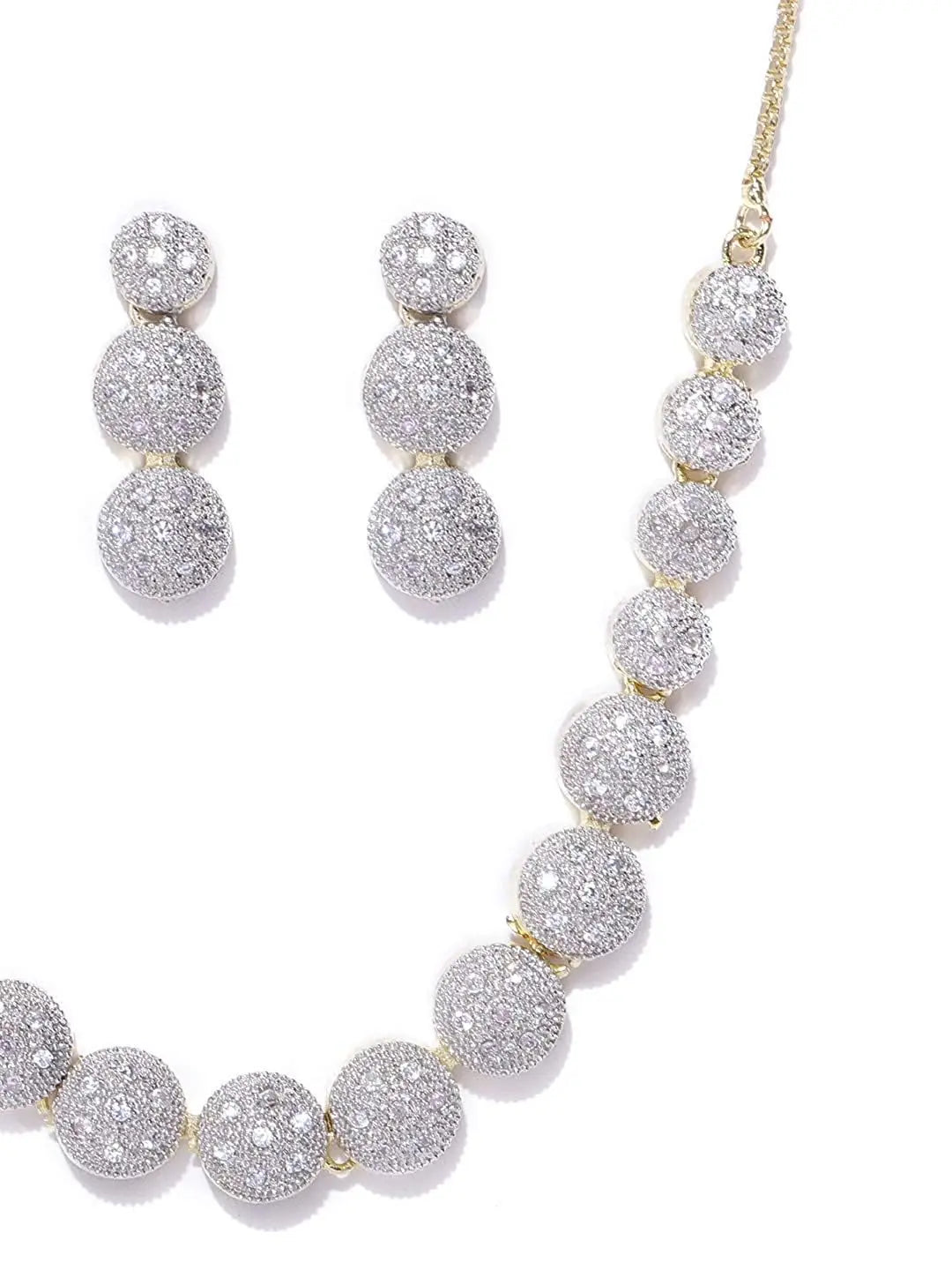 YouBella Jewellery Set for Women American Diamond Combo of Choker Necklace Set with Earrings, Bracelet and Ring for Girls and Women ALORAJEWELS