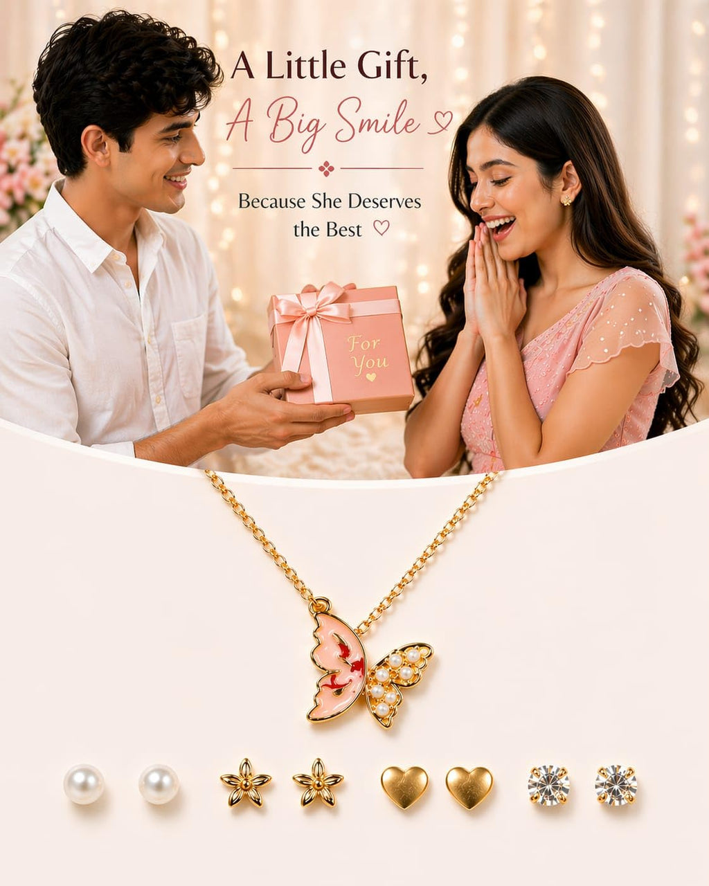 Trendy Jewellery Set for Women & Girls | Necklace, Earrings, Fashion Jewellery Combo | Fashion Gift Pack for Girlfriend ALORAJEWELS