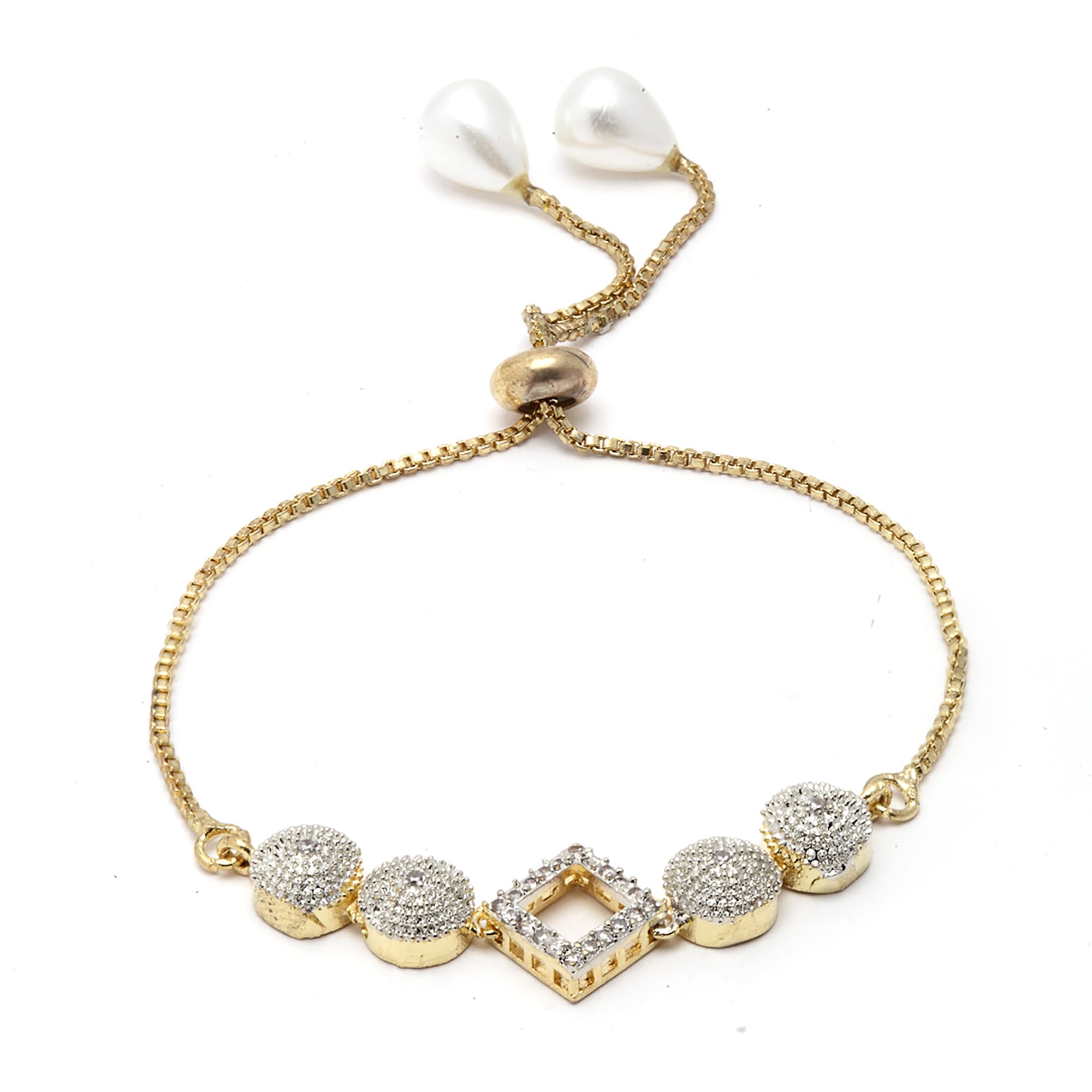 Alorajewels - Jewellery Set for Women American Diamond Necklace Set with Earrings, Bracelet and Ring Jewellery for Girls and Women