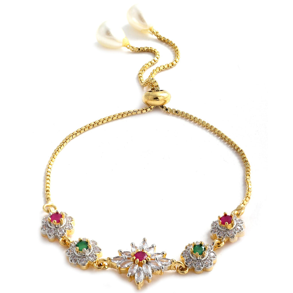 Alorajewels - Jewellery Set for Women American Diamond Necklace Set with Earrings, Bracelet and Ring Jewellery for Girls and Women