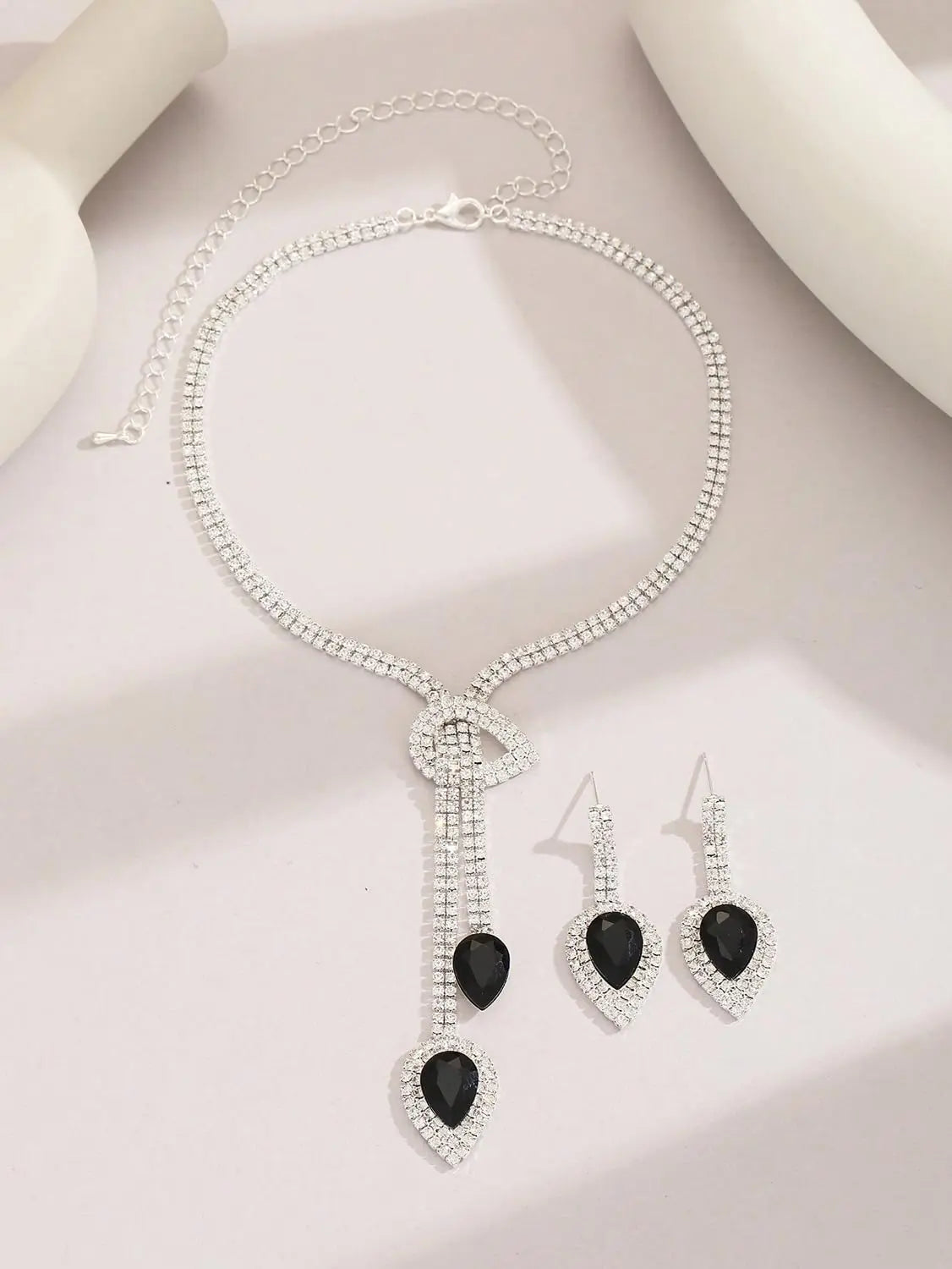 Shining Diva Fashion Latest Stylish Fancy Sparkling Crystal Diamond Necklace Jewellery Set for Women ALORAJEWELS