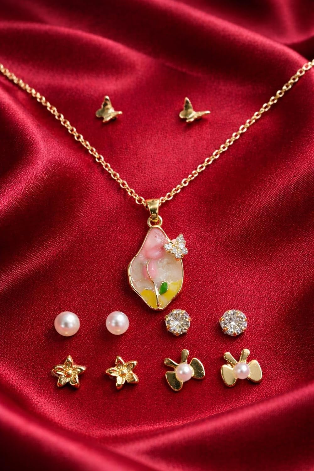 Trendy Jewellery Set for Women & Girls | Necklace, Earrings, Fashion Jewellery Combo | Fashion Gift Pack for Girlfriend ALORAJEWELS