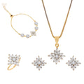 Alorajewels - Jewellery Set for Women American Diamond Necklace Set with Earrings, Bracelet and Ring Jewellery for Girls and Women
