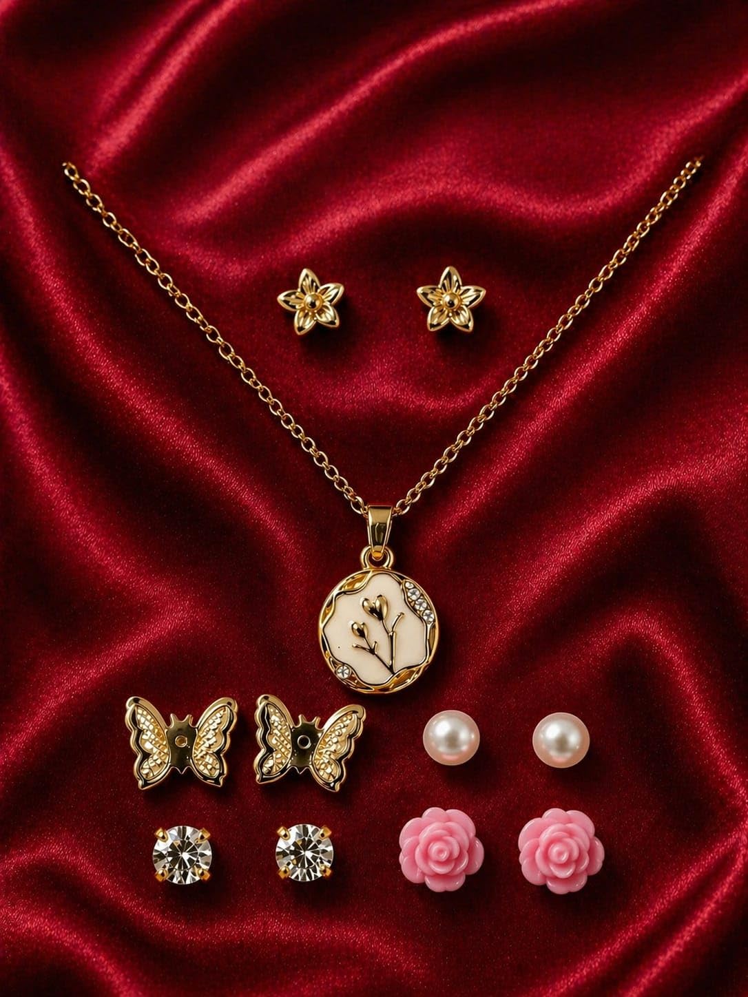 Trendy Jewellery Set for Women & Girls | Necklace, Earrings, Fashion Jewellery Combo | Fashion Gift Pack for Girlfriend ALORAJEWELS