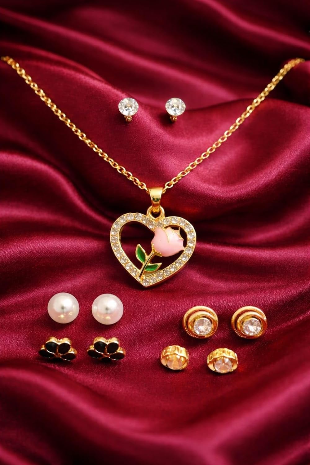 Trendy Jewellery Set for Women & Girls | Necklace, Earrings, Fashion Jewellery Combo | Fashion Gift Pack for Girlfriend ALORAJEWELS
