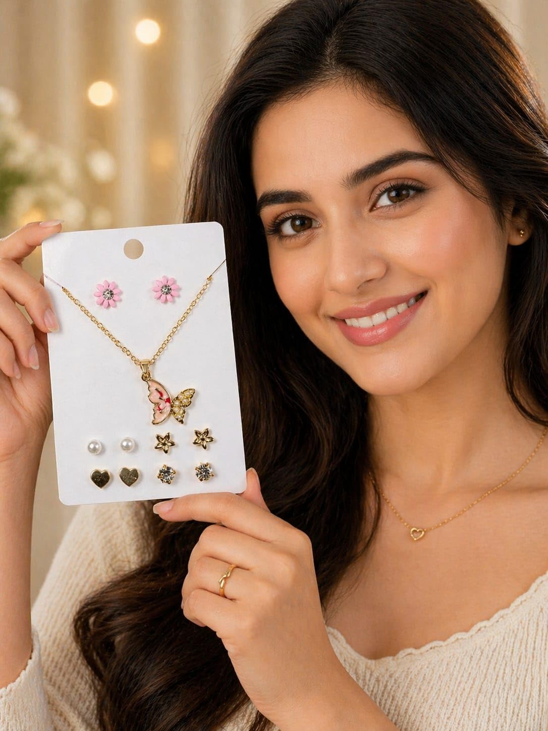 Trendy Jewellery Set for Women & Girls | Necklace, Earrings, Fashion Jewellery Combo | Fashion Gift Pack for Girlfriend ALORAJEWELS
