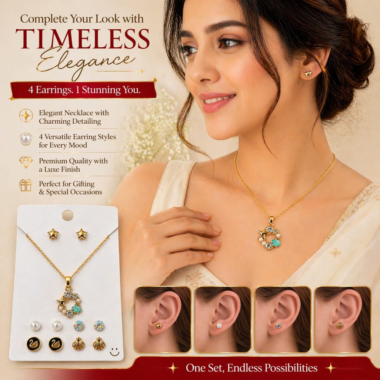 Trendy Jewellery Set for Women & Girls | Necklace, Earrings, Fashion Jewellery Combo | Fashion Gift Pack for Girlfriend ALORAJEWELS