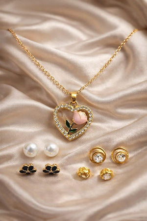 Trendy Jewellery Set for Women & Girls | Necklace, Earrings, Fashion Jewellery Combo | Fashion Gift Pack for Girlfriend ALORAJEWELS