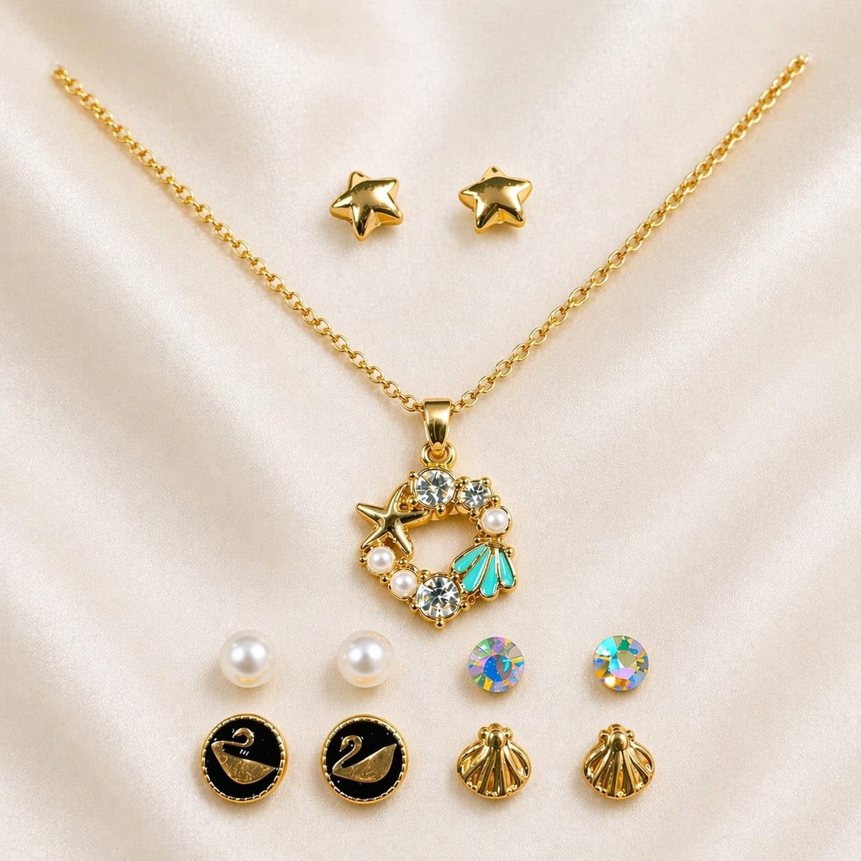 Trendy Jewellery Set for Women & Girls | Necklace, Earrings, Fashion Jewellery Combo | Fashion Gift Pack for Girlfriend ALORAJEWELS
