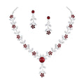 Atasi International American Diamond Style Silver Plated Necklace with Earrings Jewellery Set for Women – Perfect for Party, Wedding, and Engagement ALORAJEWELS