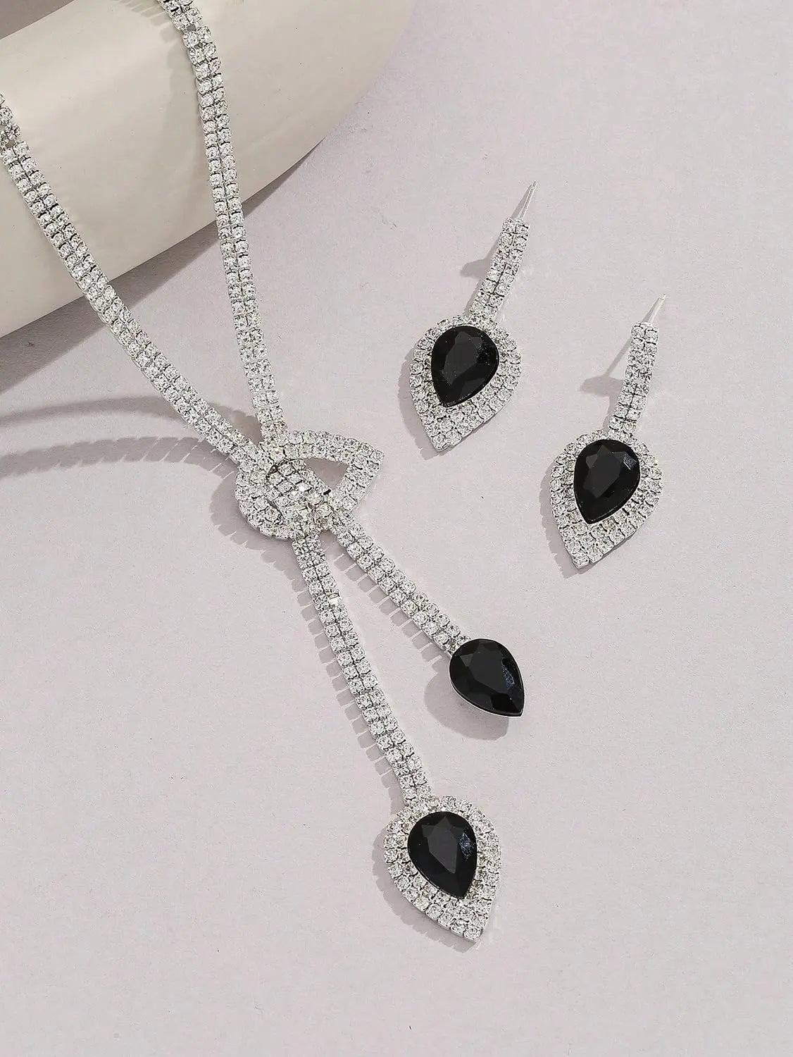 Shining Diva Fashion Latest Stylish Fancy Sparkling Crystal Diamond Necklace Jewellery Set for Women ALORAJEWELS