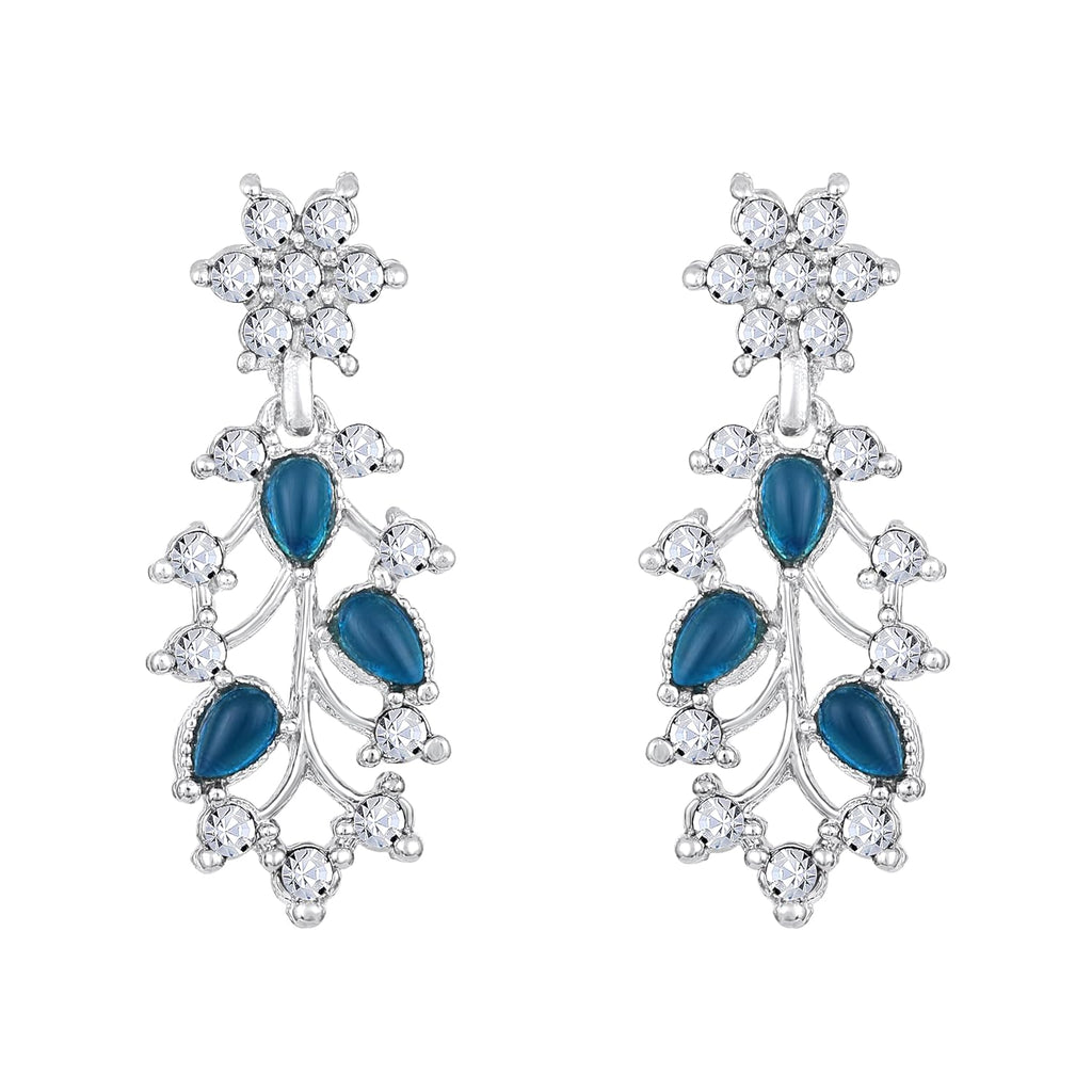 Alorajewels -  American Diamond AD with Colorful Crystal Necklace Jewellery Set for Women/Girls | Perfect for Weddings, Parties & Festive Occasions